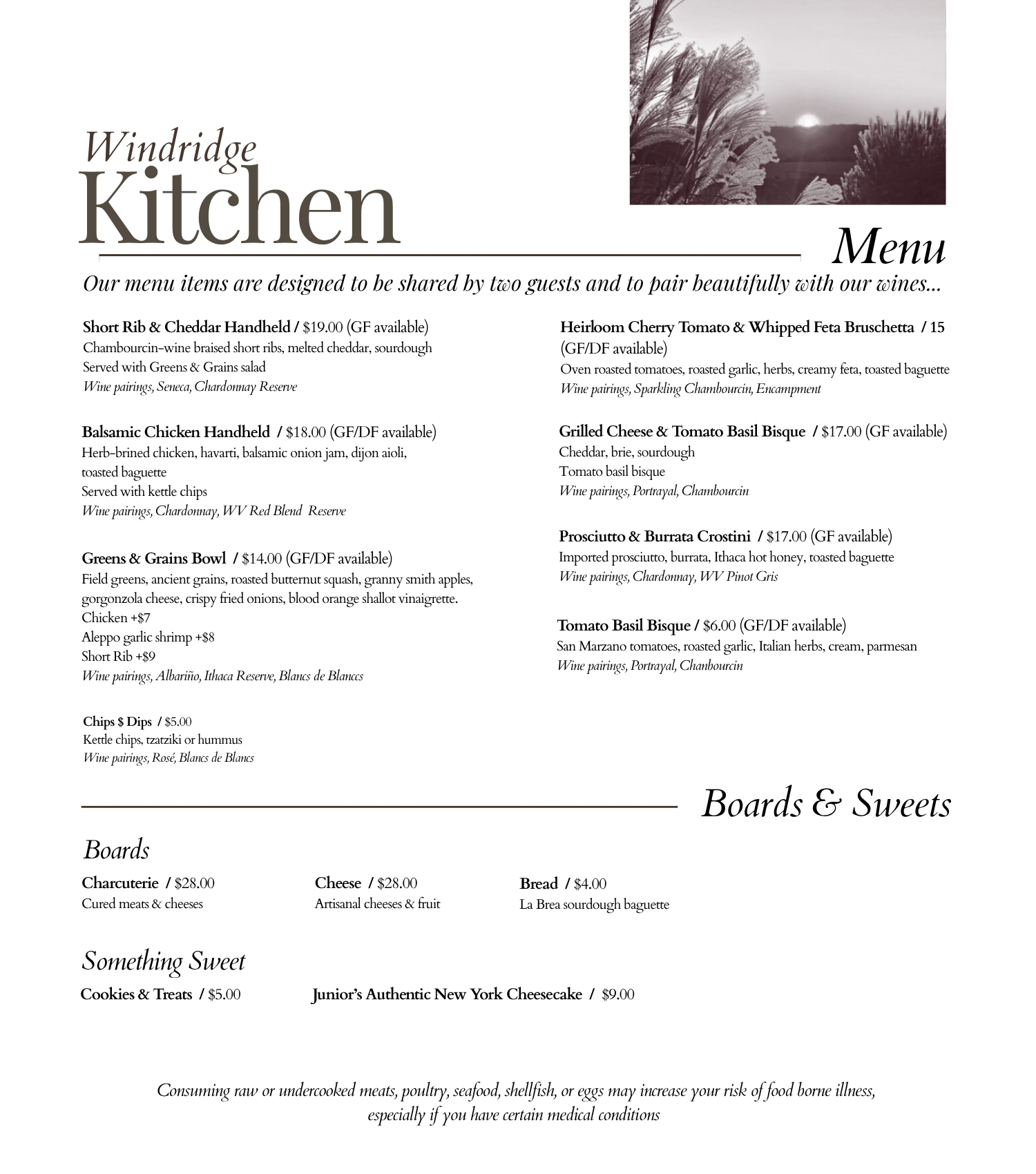 11925B- Seasonal Menu